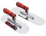 Stainless Steel Pool Trowel 2 PC Set (14" x 4" & 11"x4") Flat Concrete Finishing Trowel Tools Cement Drywall Plastering Masonry Construction Hand Tool