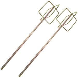 2Pcs Paint and Mixer, Power Drill Mixer Attachment, Metal Paint Mud Mixer Heavy Duty Cement Mixer Concrete Drill Mixing Rods Professional Paint Cement Grout Bucket Mixer