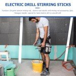2Pcs Paint and Mixer, Power Drill Mixer Attachment, Metal Paint Mud Mixer Heavy Duty Cement Mixer Concrete Drill Mixing Rods Professional Paint Cement Grout Bucket Mixer
