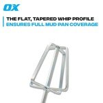 OX Tools Drywall Mud Mixer - Quick Mixing Joint Compound Mixer with Steel Construction, Fits 1/4" Quick Connect - Flat Profile Perfectly Fits Mud Pan, Easy to Clean Finish as a Paint or Cement mixer