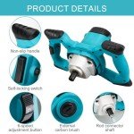 NorthSpoor Electric Handheld Cement Mixer, Portable Mortar Mixer，110V Handheld Mud Mixer for Motar,2600W Electric Concrete Mixer with 6 Speed,Paint, Grout, Plaster, Thinset,Fodder Stirring Tool（Blue）