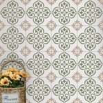 12x12 Reusable Tile Stencil for Concrete Paint