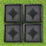 4-Piece Cobblestone Concrete Patio Molds Set
