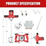 2100W Electric Concrete Mixer with 6 Speeds