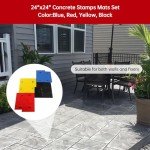 4PCS Colorful Concrete Stamps Mats Set, 24"x24