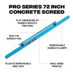 Pro Series 72" Aluminum Concrete Screed with Level Vial