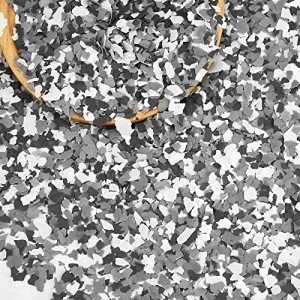 Decorative Epoxy Floor Flakes in Black, White, Gray