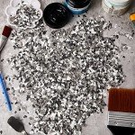 Decorative Epoxy Floor Flakes in Black, White, Gray