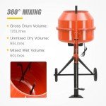 Portable 5.0 Cu Ft Electric Cement Mixer