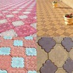 4 Plastic Concrete Stamps for Stone Paving