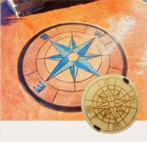 Flexi Concrete Stamp Mat "Compass Mini" with Handles