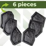 6 Pack Flagstone ABS Cement Molds for Paving