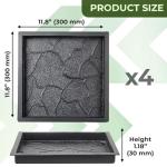 4-Piece Cobblestone Concrete Paving Molds Set