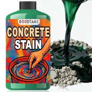 GOODTAKE Liquid Cement Color | Concrete & Cement Dye Colorant | 3.5 oz (100 ml) | Water-Based | Concentrate | Dye, Tint, Pigment | Odorless & Non-Toxic |for Mortar, Grout, Gypsum (Green, 3.5 oz)