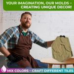 6 Pack Flagstone ABS Cement Molds for Paving