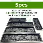5-Pack ABS Flagstone Concrete Molds for DIY Projects