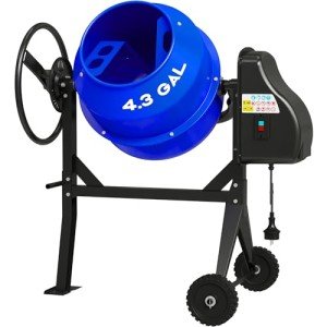 4.3 Cu.Ft. Electric Cement Mixer with Stand