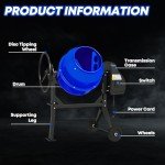 4.3 Cu.Ft. Electric Cement Mixer with Stand