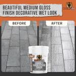 BEEST Paver Sealer - High Gloss Wet Look Stone Sealer & Stamped Concrete Sealer Outdoor & Indoor - Color Enhancing Driveway Sealer & Patio Paver Sealer Wet Look, Brick Sealer & Natural Stone - 5Gal