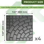 4-Piece Cobblestone Concrete Paving Mold Set