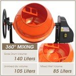 Portable Electric Concrete Mixer 5 Cu Ft