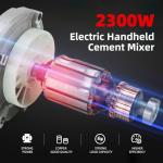 2300W Handheld Electric Concrete Mixer with 6 Speeds