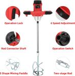 2300W Handheld Electric Concrete Mixer with 6 Speeds