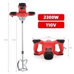 2300W Handheld Electric Concrete Mixer with 6 Speeds