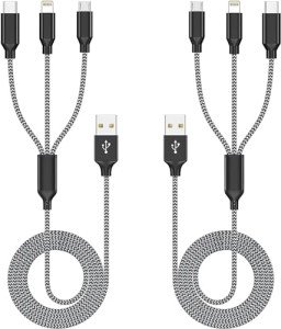 3-in-1 Nylon Braided Charging Cable Duo