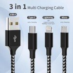3-in-1 Nylon Braided Charging Cable Duo