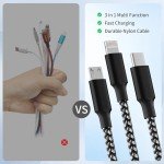 3-in-1 Nylon Braided Charging Cable Duo