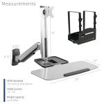 VIVO Ergonomic Sit-Stand Wall Mount Workstation
