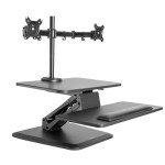 Adjustable Standing Desk Converter with Dual Monitor Mount