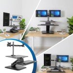 Adjustable Standing Desk Converter with Dual Monitor Mount