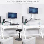 VIVO Ergonomic Sit-Stand Wall Mount Workstation