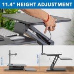 Adjustable Standing Desk Converter with Dual Monitor Mount