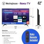 Westinghouse 42" Roku Smart LED TV 1080P