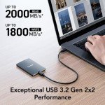 Lexar 1TB SL500 Portable SSD, 2000MB/s Read