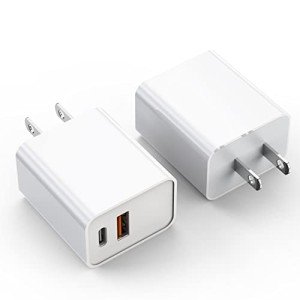 20W Dual Port USB-C Charger Block 2-Pack
