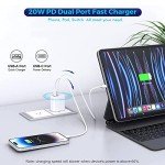 20W Dual Port USB-C Charger Block 2-Pack