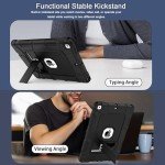 Rantice iPad 9th Generation Case, iPad 8th Generation Case, iPad 7th Generation Case, Hybrid Shockproof Rugged Drop Protective Case with Kickstand for iPad 10.2'' (Black)