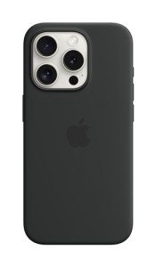 Apple iPhone 15 Pro Black Silicone Case with MagSafe