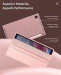 MoKo Case Fits Samsung Galaxy Tab A7 Lite 8.7" 2021 (SM-T225/T220/T227), Slim Lightweight Smart Case Trifold Stand Case with Soft TPU Translucent Frosted Back Shell for Galaxy Tab A7 Lite, Rose Gold
