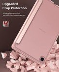 MoKo Case Fits Samsung Galaxy Tab A7 Lite 8.7" 2021 (SM-T225/T220/T227), Slim Lightweight Smart Case Trifold Stand Case with Soft TPU Translucent Frosted Back Shell for Galaxy Tab A7 Lite, Rose Gold
