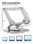 SOUNDANCE Ergonomic Rotating Laptop Stand, Silver Grey