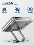 SOUNDANCE Ergonomic Rotating Laptop Stand, Silver Grey