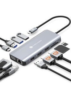 11-in-1 USB C Dual HDMI Docking Station