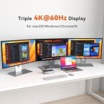 TobenONE 3-Monitor USB-C Docking Station 4K