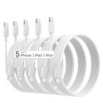 USB C to Lightning Cable, iPhone Charger Fast Charging [Apple MFi Certified] 5Pack 6FT Long Lightning Cable Fast Charging iPhone Charger Cord for iPhone 14 13 12 11 Pro Max XR XS X 8 7 6 Plus SE, iPad