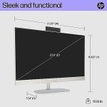 HP 23.8 inch All-in-One Desktop PC, FHD Display, Intel Core i3-N300, 8 GB RAM, 512 GB SSD, Intel UHD Graphics, Windows 11 Home, 24-cr0042 (2023)
